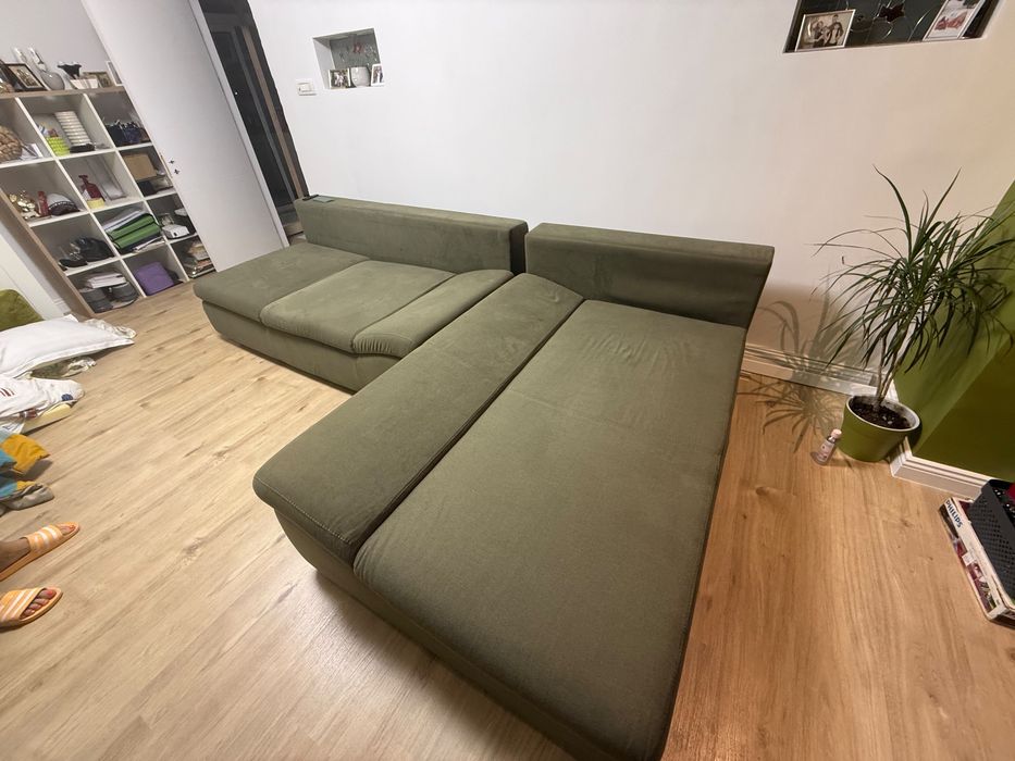 Vand canapea coltar extensibil cu lada depozitare