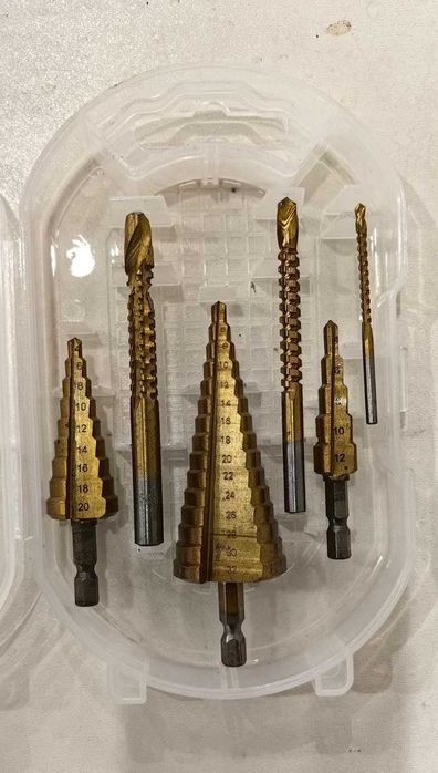 ШОК ЦЕНА!!! СТЪПАЛОВИДНИ Свредла и ФРЕЗЕРИ Бургии 4-32ММ. 6 броя К-Т.