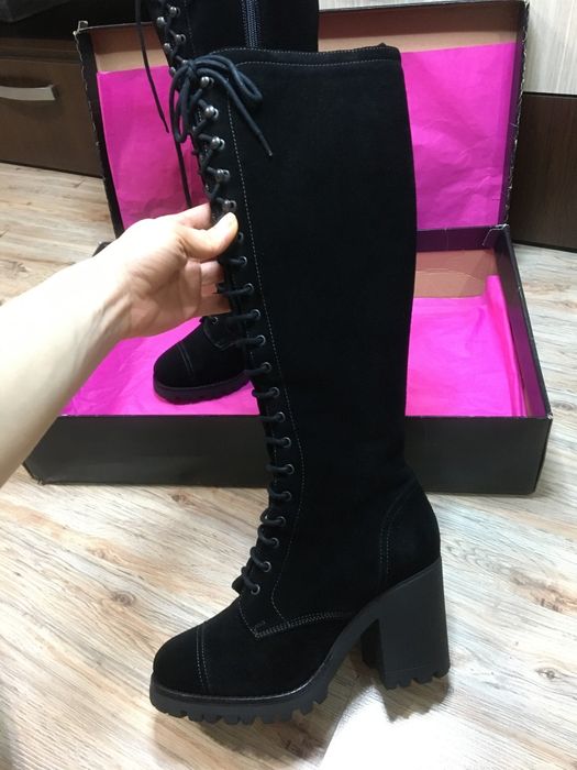 Cizme din piele naturala intoarsa Anna Cori