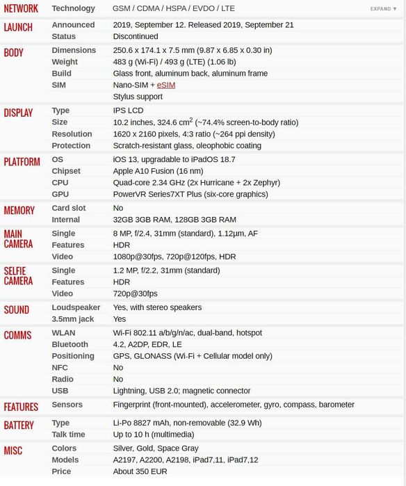 Apple iPad 7th Gen (2019) WiFi, stare excelenta, baterie 99%, iOS 16.1.1 (se poate JB!)
