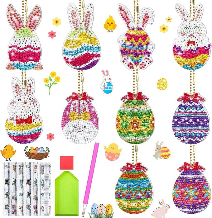 Set 10 Proiecte Tematica Paste, Pictura Diamante Copii