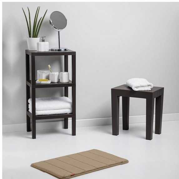 Рафт на 3 нива, Черен, дървен ефект, Етажерка, 38x29x73,5 см