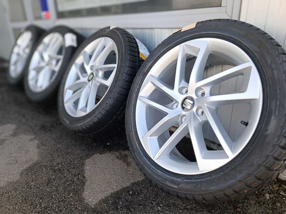 Нови ОРИГИНАЛНИ джанти 17 цола 5 112 за Seat VW + Зимни гуми Pirelli