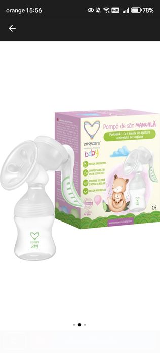 Pompa de san manuala, EasyCare si biberon 125ml AVENT
