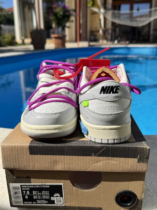 Nike Dunk Low Off-White Lot 45 Кецове 38.5 EUR + Кутия