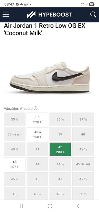 Air Jordan 1 Retro Low OG EX 'Coconut Milk'