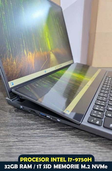 Laptop DS16 Dual Screen 16”+14” • i7 • 32GB RAM • 1TB SSD • Nou 2026