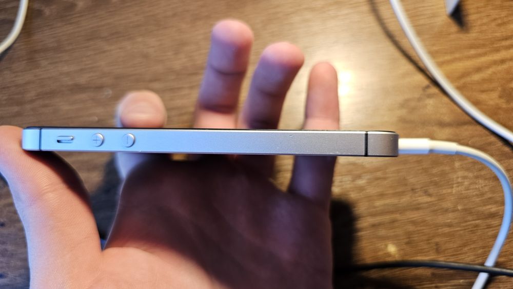iPhone SE 2016 silver cu husa