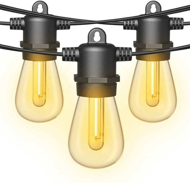 Ghirlandă 15M cap rotund si agatatoare pe fiecare dulie, 2 bec rezerva