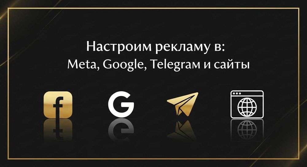 Reklama xizmatlari — Meta, Google, Telegram va saytlar