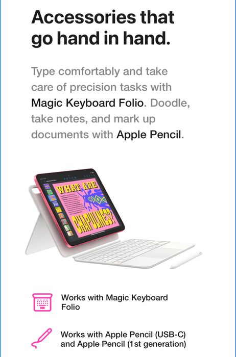 Apple Ipad 10th 256GB Wi-Fi Cellular Комплект-клавиатура,молив и калъф