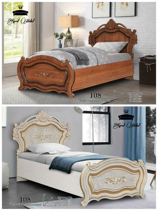 Односпальная кровать мдф крашенный