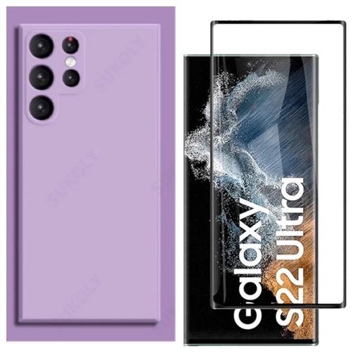 Samsung S22/S23/S24/S25/S26 Ultra Husa Silicon Alcantara +Folie Sticla