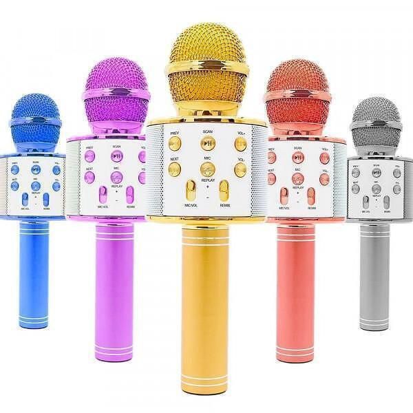 Безжичен караоке микрофон с светлини WS-858