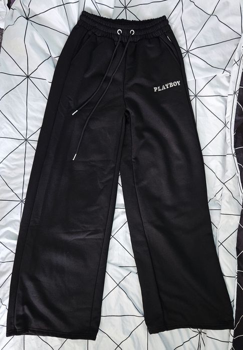 Черен широк панталон Missguided