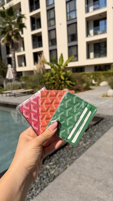 Зелен card holder Goyard