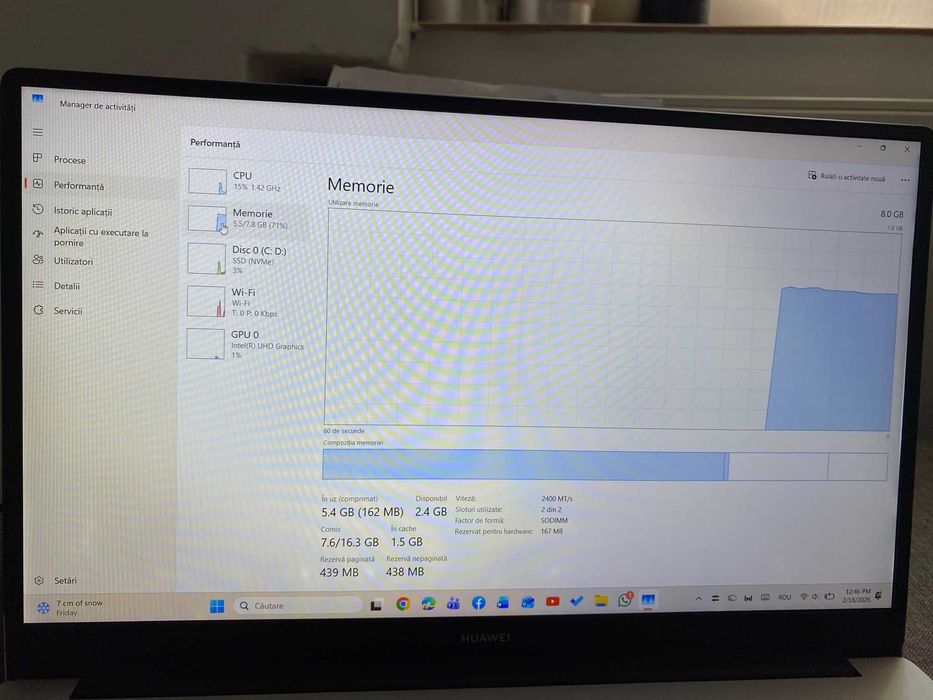 Laptop HUAWEI MateBook D15, Intel Core I5, 2020