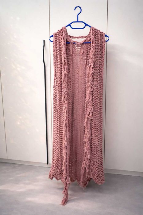 Cardigan din bumbac cu elastan – piesă unicat, designer român, M–L