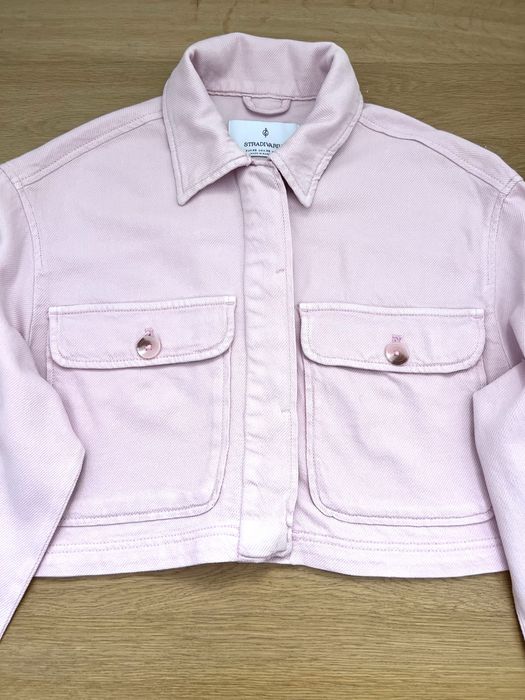 Jachetă denim roz, Stradivarius, XS/34-36