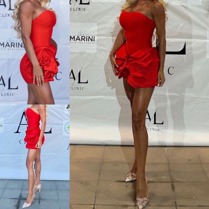 Червена бандажна рокля S размер