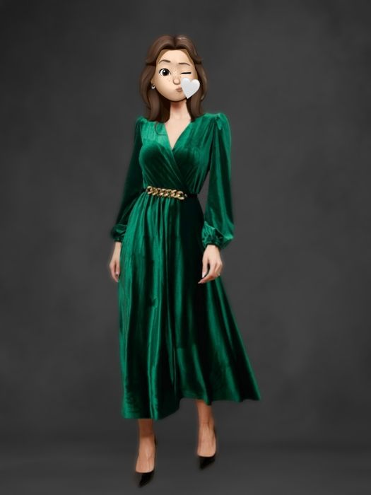 Rochie verde dantela