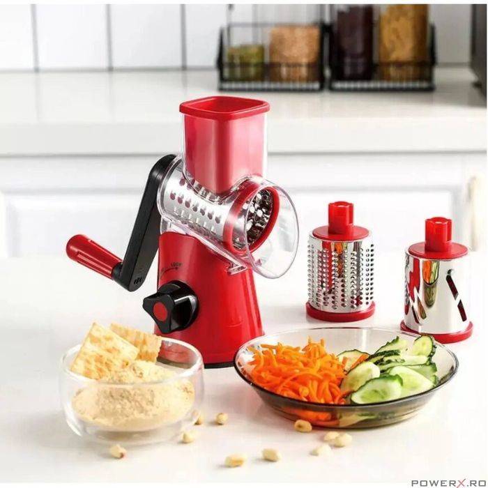 Razatoare manuala pentru legume si fructe, rosu, 26,5x12,5x24cm,