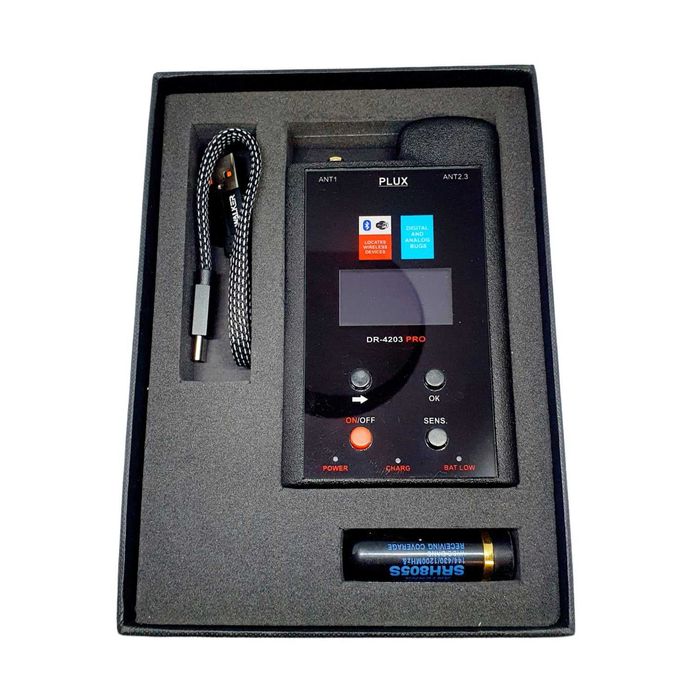 PLUX DR-4203 — профессионал сигнал детектор: Wi-Fi, GSM, GPS аниқлайди
