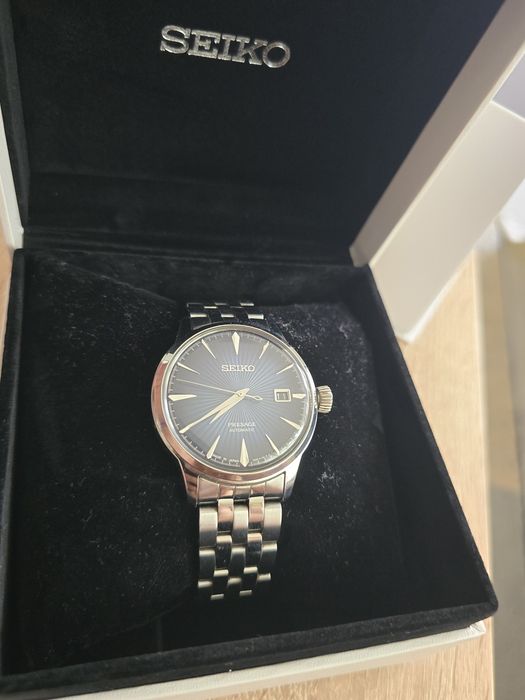 Мъжки часовник ​Seiko Presage Cocktail Time "Blue Moon" SRPB41J1 (Пълен комплект) – Като нов!
