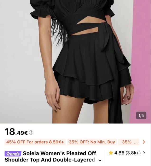 Shein черен сет S