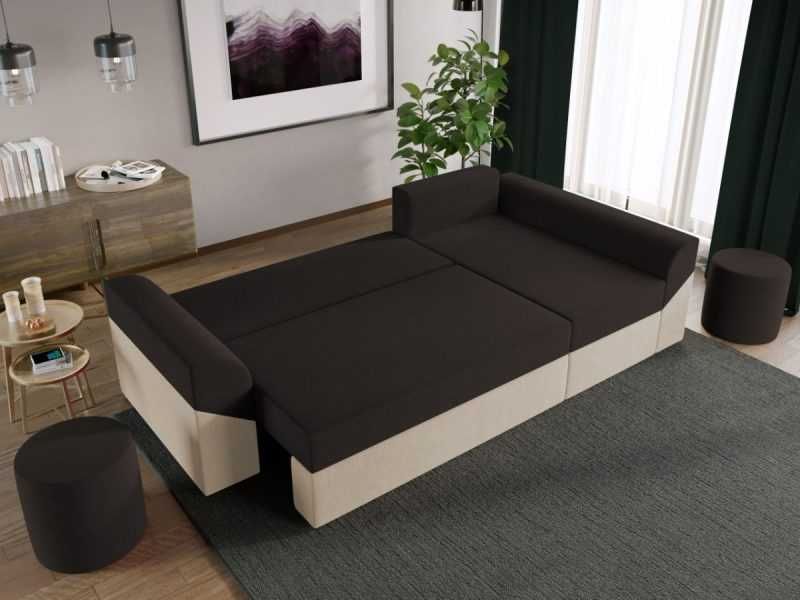 Coltar Cali Crem/Maro + Masa Grand Stejar Auriu + 4 Scaune Grand Crem