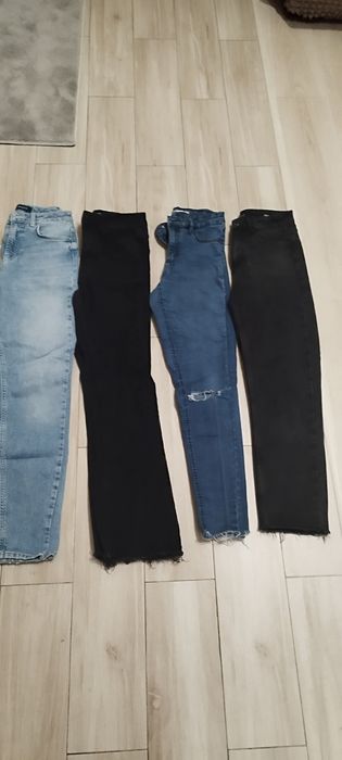 Черни  дамски дънки Pieces с висока талия