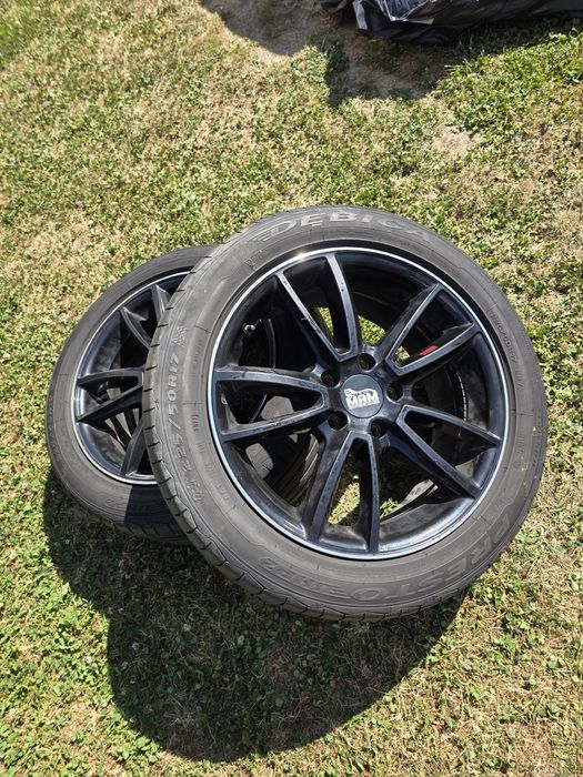 Vând jante aliaj R17 5x112 + anvelope 225/50 R17 – set complet