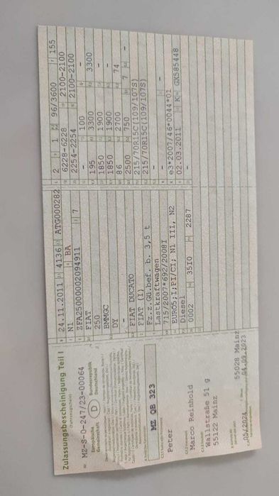 FIAT DUCATO 2.3 Diesel an 2012 Euro 5 camioneta utilitara