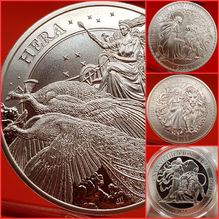 EIC Virtutile, Una si Leul, Cobra, Zeite monede lingou argint 999