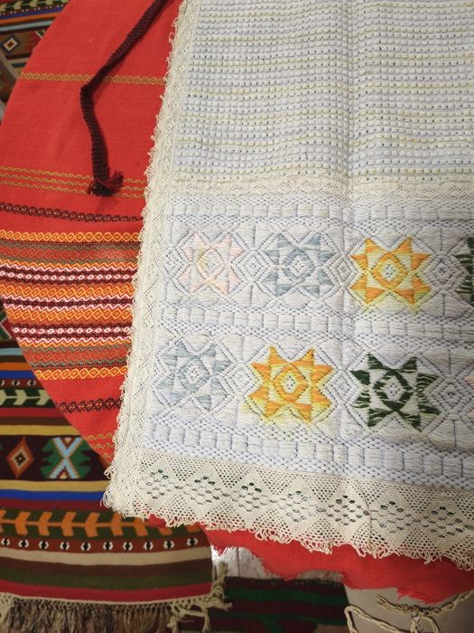 Автентични престилки за ямболски белкосник, носия, кукери, Тракия