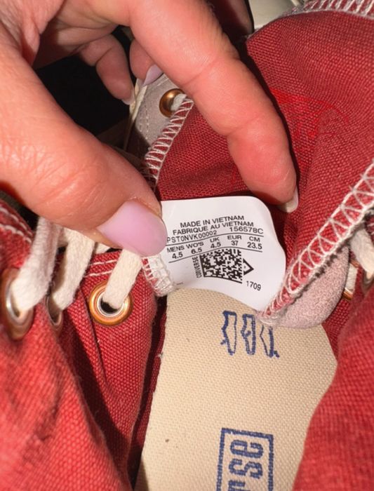 Converse piele intoarsa roz