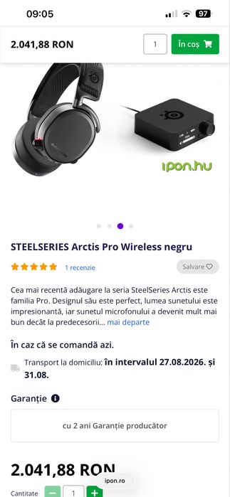 Casti Wireless STEELSERIES Arctis Pro Wireless negre , Model 61473