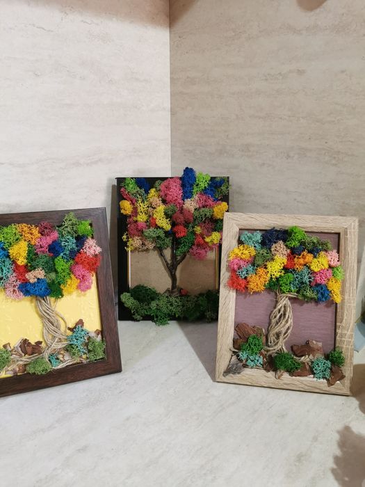 Живи дървета и сувинири със скандинавски мъх