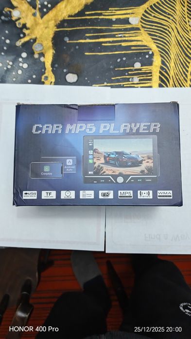 Car mp5 player cu conectare wireless android auto și carplay
