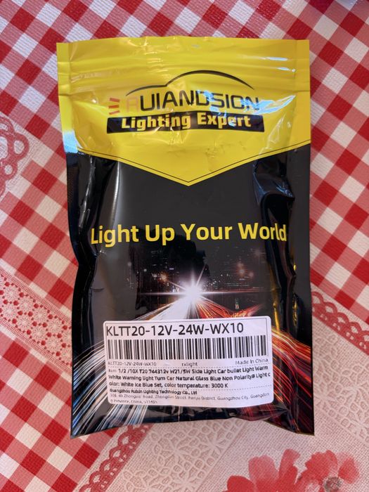 10 бр. Автокрушки T20 W21/5W (7443) – Xenon Look / Ice Blue