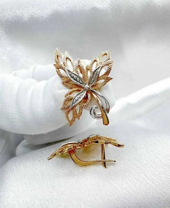 Золото СССР. Редкие! Серьги "Кленовый лист"!