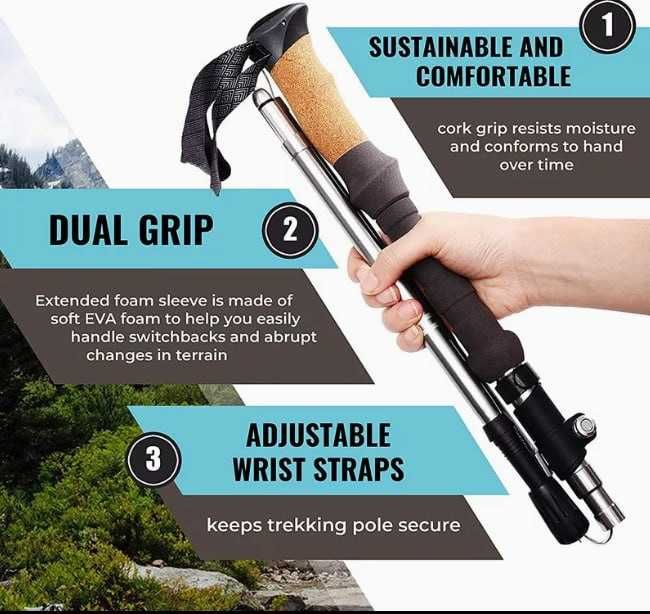 Щеки за трекинг Forest tales от алуминий с коркова дръжка