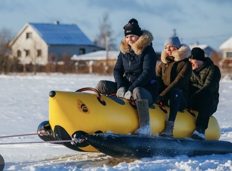 Ремонт ватрушки для катания и бананы
