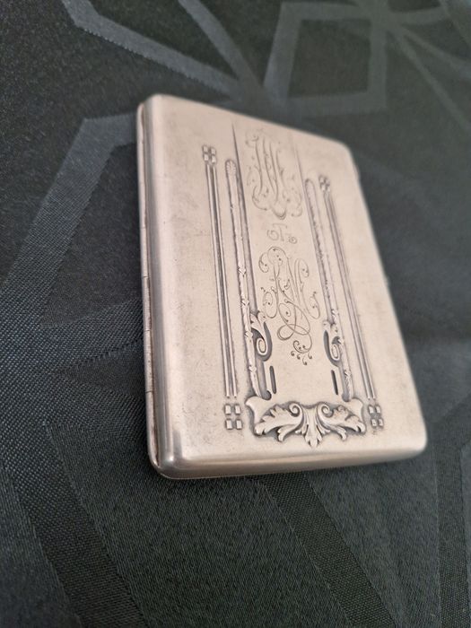 Страхотна рядка антикварна руска сребърна табакера 84