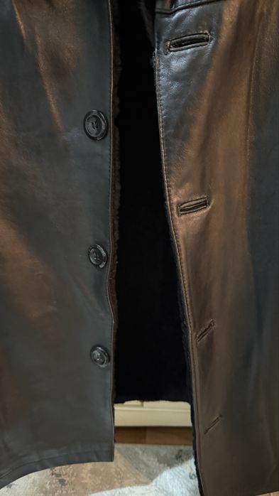 Кожаная куртка с норкой