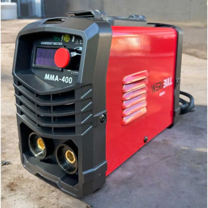 НЕМСКИ Инверторен Електрожен 400А WerkBull с дисплей и куфар + Подарък