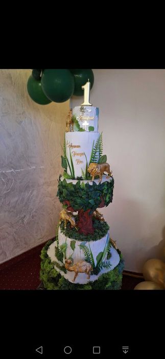 Бутафорна торта тема джунгла/сафари