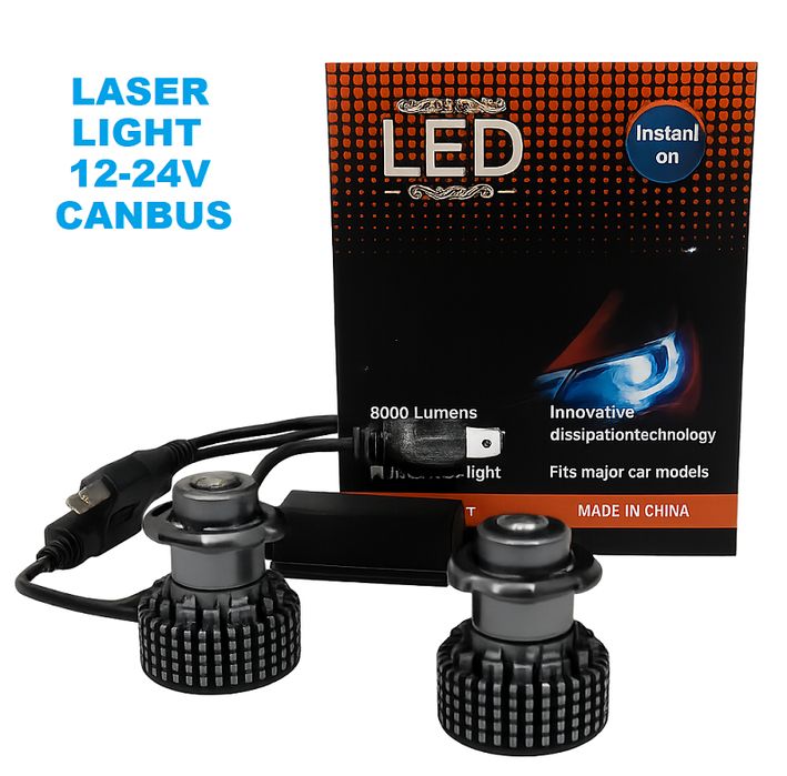 LED лазерни крушки Н7- Проекторни лещи, фарове за мъгла +200% светлина