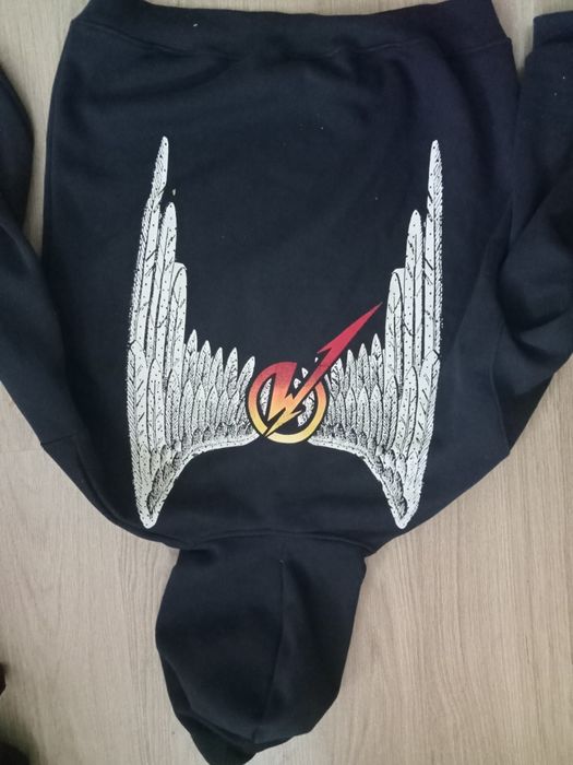 Hanorac plover metallica negru marimea S foarte oversized