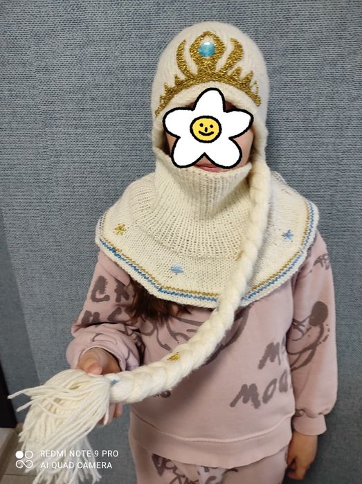 Плетена шапка на елза